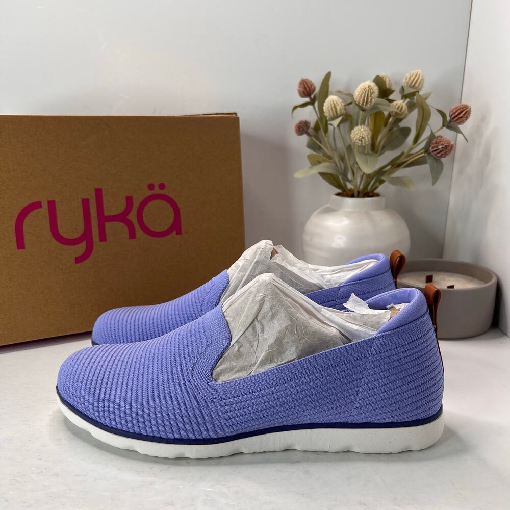 Women's Slip-On Shoes in Purple&White. 11w!